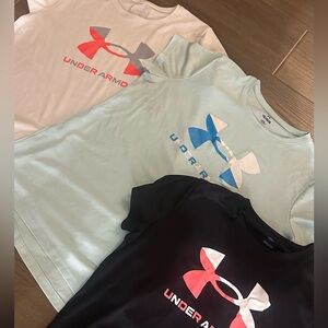 Under Armour Kids' Tees - Light Blue, Black, White